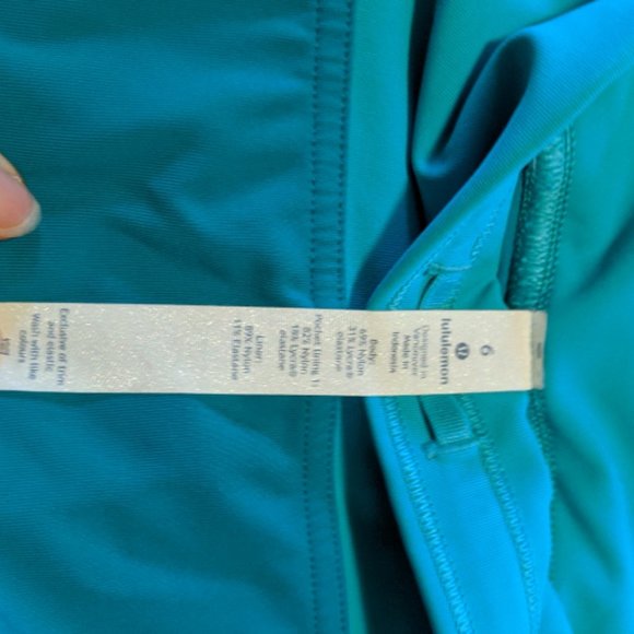 Two Toned Teal 7/8 Lululemon Leggings Size 6 - Picture 5 of 7